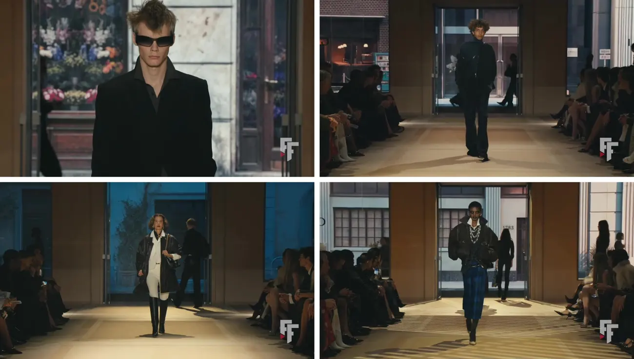 Time passing during the Gucci Spring 2027 runway film